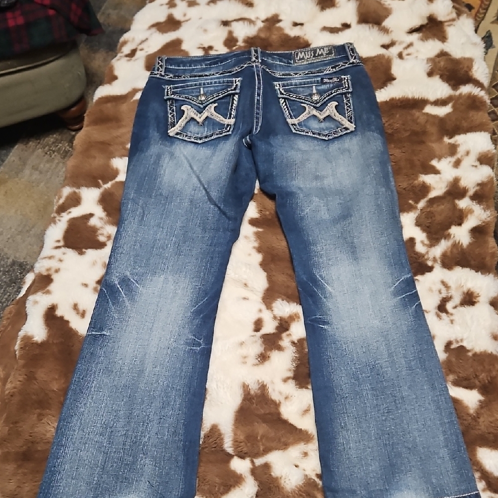 Miss Me Women's Distressed Blue Boot Cut Jeans